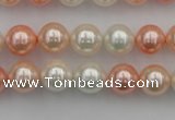 CSB321 15.5 inches 10mm round mixed color shell pearl beads