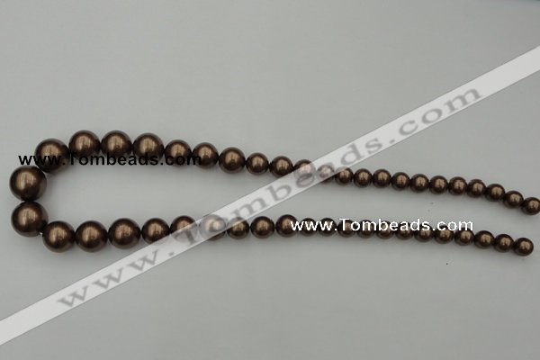 CSB402 15.5 inches 8mm - 16mm round shell pearl beads