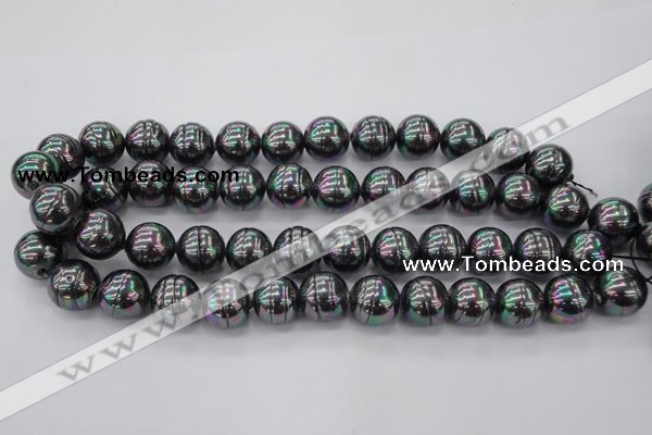 CSB638 15.5 inches 16mm whorl round shell pearl beads