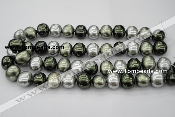 CSB718 15.5 inches 16*19mm oval mixed color shell pearl beads