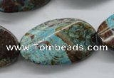 CSD62 15.5 inches 20*35mm twisted oval dyed stripe jasper gemstone beads
