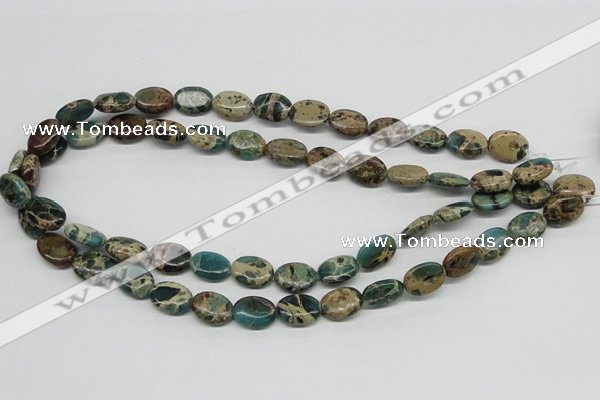 CSE5011 15.5 inches 10*14mm oval natural sea sediment jasper beads