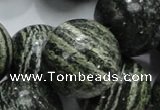 CSJ11 15.5 inches 25mm round green silver line jasper beads wholesale