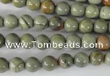 CSL102 15.5 inches 8mm round silver leaf jasper beads wholesale