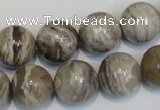 CSL14 15.5 inches 14mm round silver leaf jasper beads wholesale