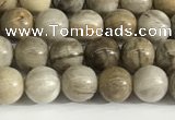 CSL150 15.5 inches 4mm round 

sliver leaf jasper beads wholesale