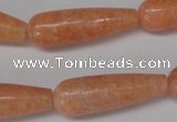CSM15 15.5 inches 10*30mm teardrop salmon stone beads wholesale