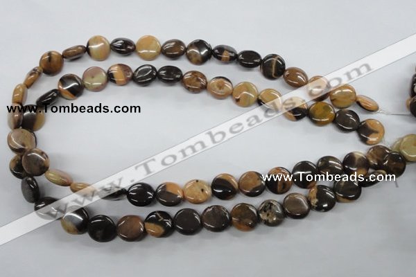 CSN01 15.5 inches 12mm flat round new snake skin jasper beads