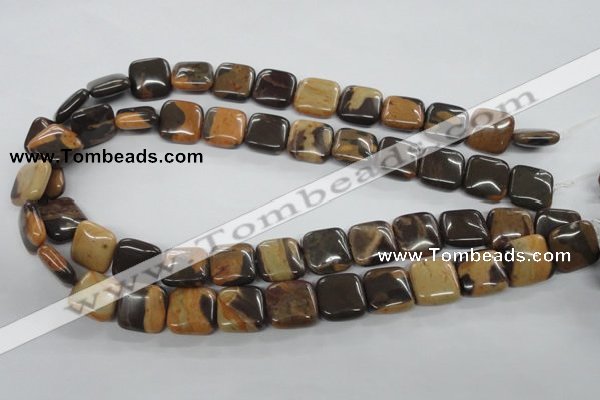 CSN03 15.5 inches 15*15mm square new snake skin jasper beads