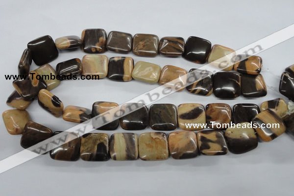 CSN04 15.5 inches 20*20mm square new snake skin jasper beads