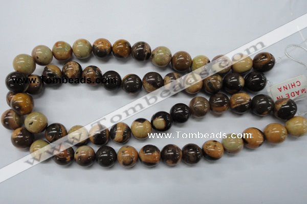 CSN15 15.5 inches 14mm round new snake skin jasper beads