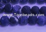 CSO454 15.5 inches 6mm round matte sodalite gemstone beads