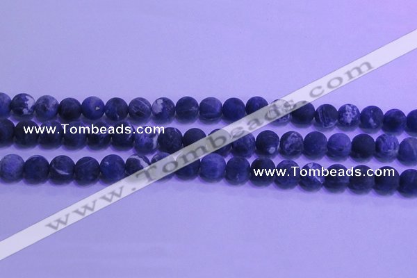 CSO455 15.5 inches 8mm round matte sodalite gemstone beads