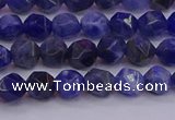 CSO551 15.5 inches 6mm faceted nuggets sodalite gemstone beads