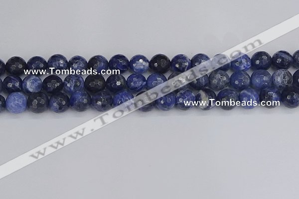 CSO561 15.5 inches 10mm faceted round sodalite gemstone beads