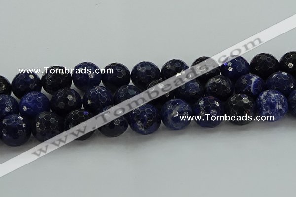 CSO648 15.5 inches 18mm faceted round sodalite gemstone beads