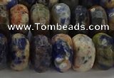 CSO765 15.5 inches 8*14mm faceted rondelle orange sodalite beads