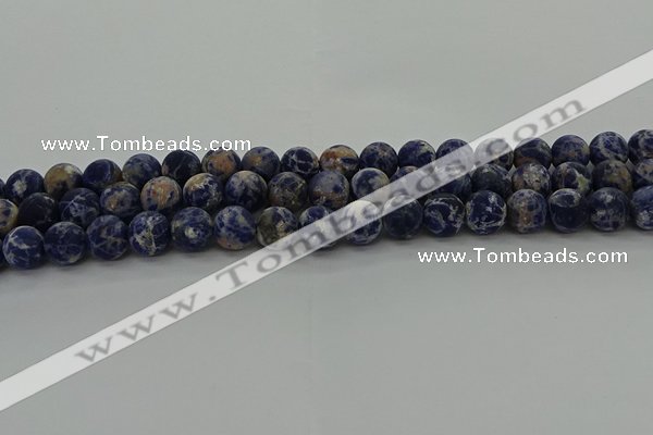 CSO803 15.5 inches 10mm round matte orange sodalite gemstone beads