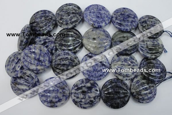 CSO85 15.5 inches 35mm flat round sodalite gemstone beads