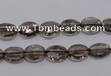 CSQ117 8*10mm facetad oval grade AA natural smoky quartz beads