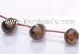 CSQ32 Top drilled 8*12mm faceted teardrop natural smoky quartz beads