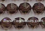 CSQ529 15.5 inches 12mm faceted nuggets smoky quartz gemstone beads