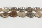 CSS412 15.5 inches 22*30mm flat teardrop sunstone beads wholesale