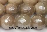 CSS812 15 inches 10mm faceted round AB-color sunstone beads