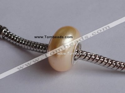 CSSP03 20pcs 925 silver core 8*14mm roundel shell pearl European beads