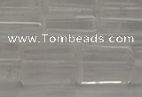 CTB101 15.5 inches 11*15mm faceted tube white crystal beads