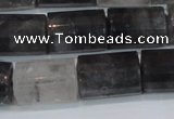 CTB216 15.5 inches 13*18mm faceted tube cloudy quartz beads