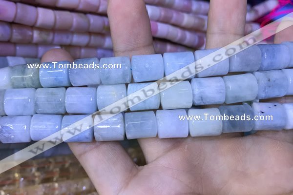 CTB251 15.5 inches 10*12mm tube natural aquamarine beads