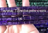 CTB257 15.5 inches 8*10mm tube natural amethyst gemstone beads