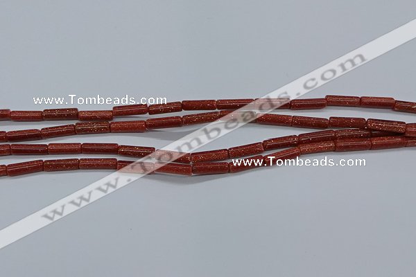CTB328 15.5 inches 4*13mm tube goldstone beads wholesale