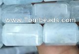CTB611 15.5 inches 8*12mm - 10*17mm faceted tube aquamarine beads