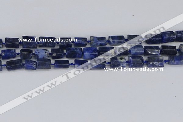 CTB735 15.5 inches 6*10mm - 8*12mm faceted tube sodalite beads