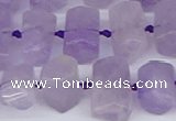 CTB752 15.5 inches 6*10mm - 8*12mm faceted tube lavender amethyst beads