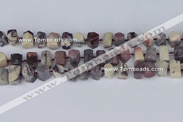 CTB760 6*10mm - 8*12mm faceted tube purple striped jasper beads
