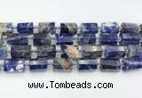 CTB889 15.5 inches 13*25mm - 14*19mm faceted tube sodalite beads