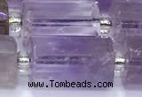 CTB903 15 inches 10*16mm faceted tube amethyst beads