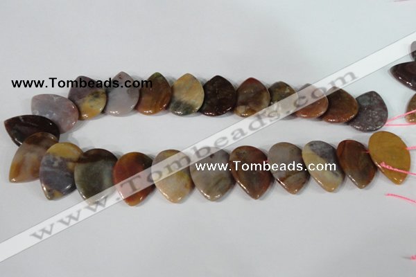 CTD10 Top drilled 22*30mm flat teardrop jasper gemstone beads