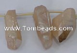 CTD1123 Top drilled 10*22mm - 12*30mm nuggets plated quartz beads