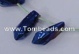 CTD1155 Top drilled 8*20mm - 10*30mm sticks plated quartz beads