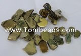 CTD1168 Top drilled 15*25mm - 30*40mm freeform plated agate beads