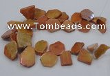 CTD1173 Top drilled 15*25mm - 30*40mm freeform plated agate beads