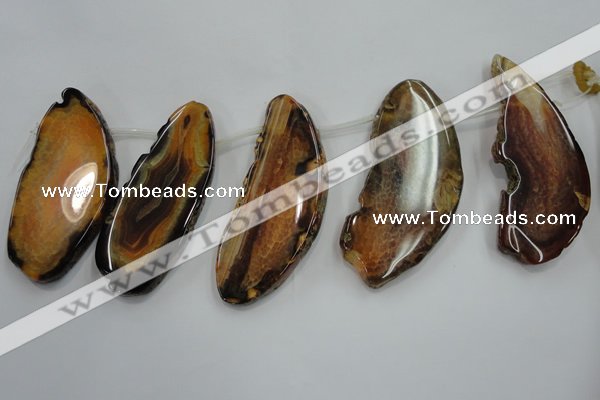 CTD1534 Top drilled 30*65mm - 35*80mm freeform agate slab beads