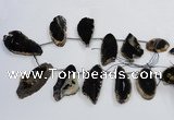 CTD1571 Top drilled 20*40mm - 40*65mm freeform agate slab beads