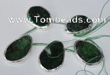 CTD1578 30*45mm - 35*50mm freeform agate beads with brass setting
