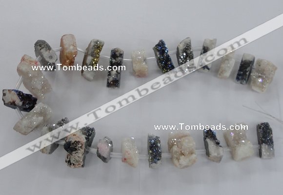 CTD1647 Top drilled 15*20mm - 20*35mm freeform druzy agate beads