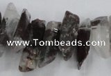 CTD1658 Top drilled 6*15mm - 8*35mm sticks green phantom quartz beads